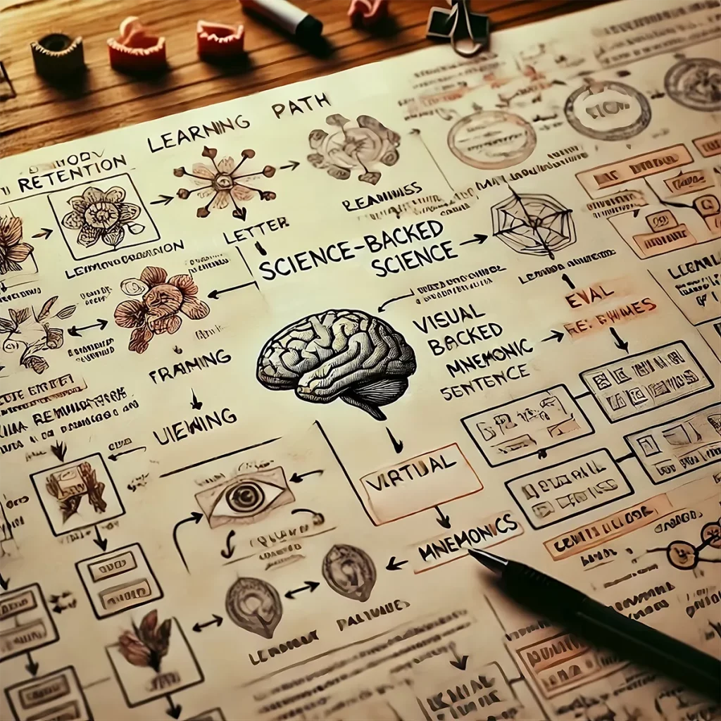A sketch of MemGen's process to create smart visual mnemonics