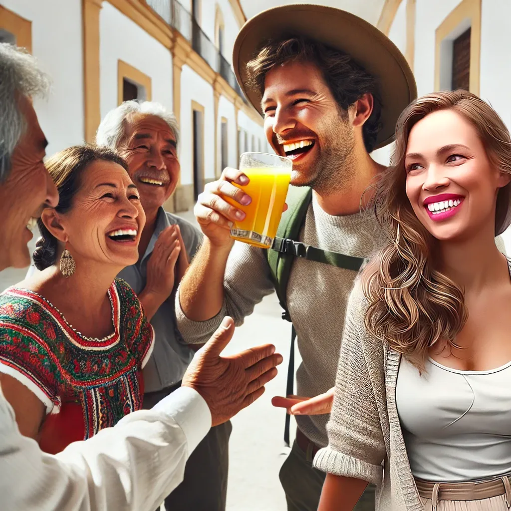 Travelers talking in Spanish to locals in Mexico thanks to Bridgely's visual mnemonics